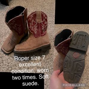 Roper toddler 7 soft suede cowboy boots